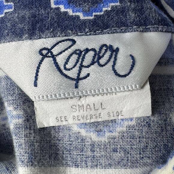 Vintage Roper Women’s Western Shirt Small Cowboy Rodeo Print Shoulder Pads USA - Picture 7 of 13